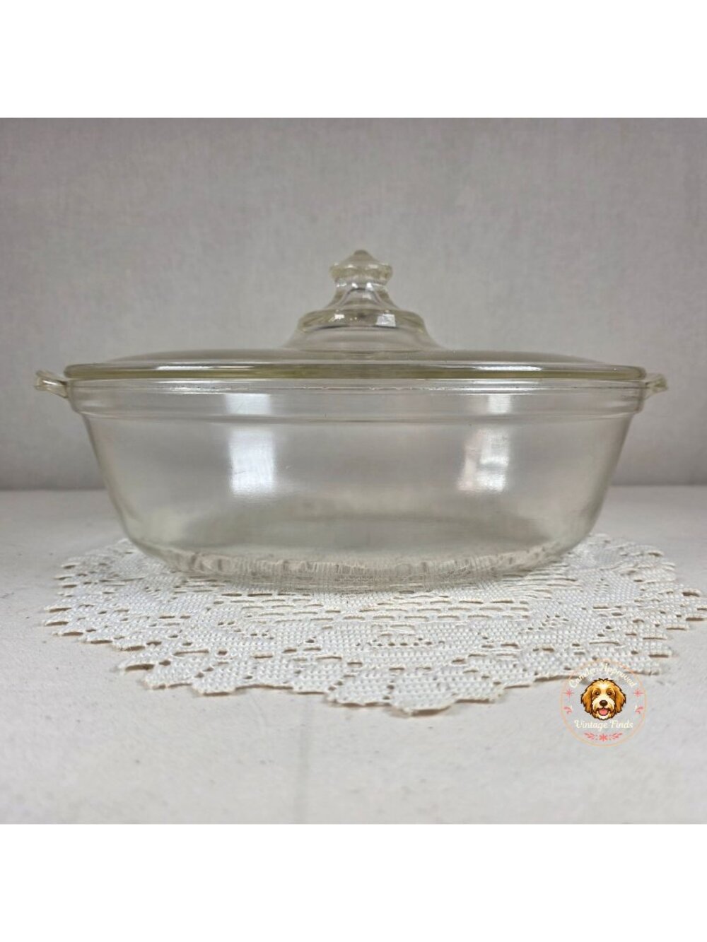 Vintage Pyrex Clear Glass Oval Casserole Dish With Lid 10" X 8" Bakeware Collect